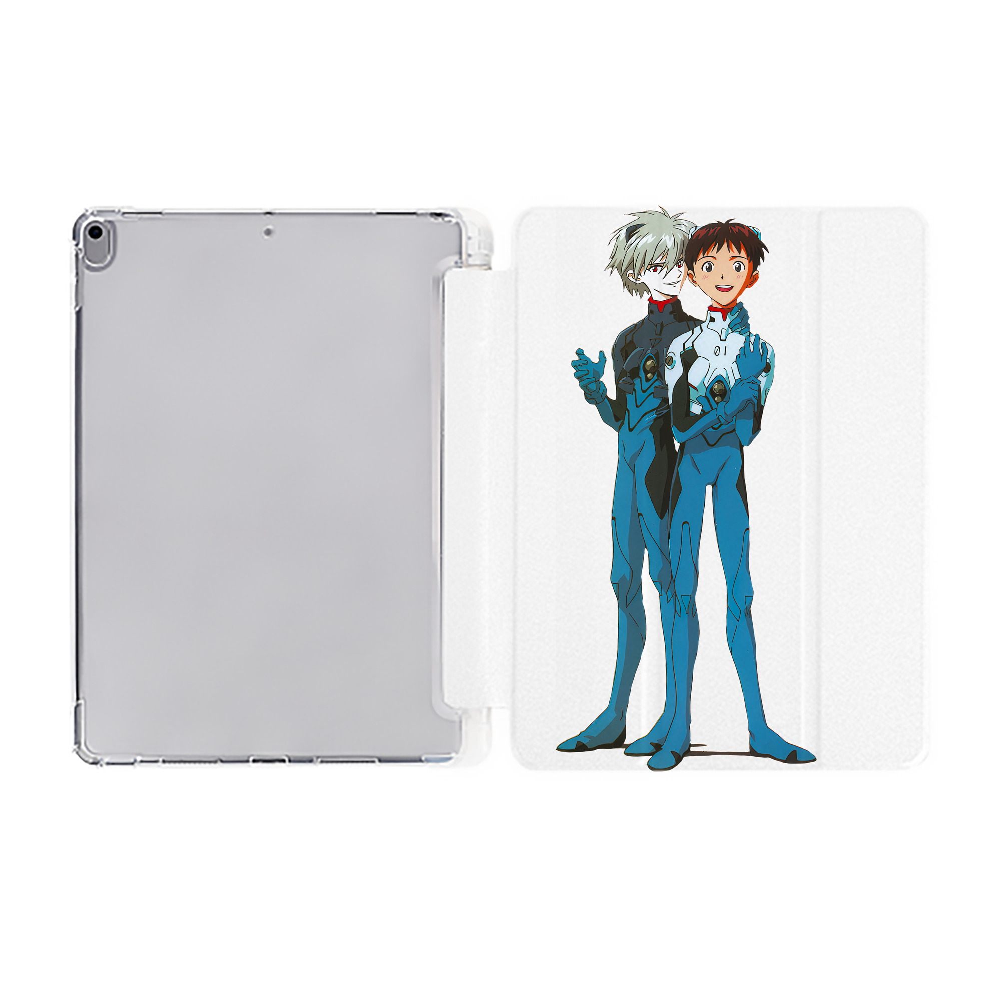 （画像用） EVA 新世紀エヴァンゲリオン IPad ケース ペン収納付き 三つ折りスタンド PUレザー×シリコン 対応機種9.5/10.5/10.9インチ